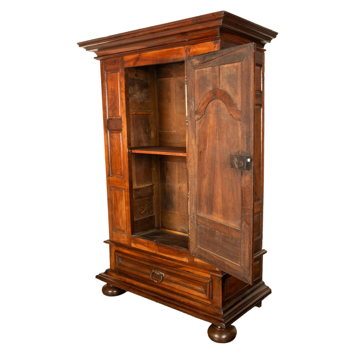 Antique 18th Century French Louis XIV Lyonaise Walnut Armoire Bonnetiere 1710