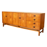 Original Danish Mid Century Modern Teak Credenza Sideboard Cabinet 6' Long 1960