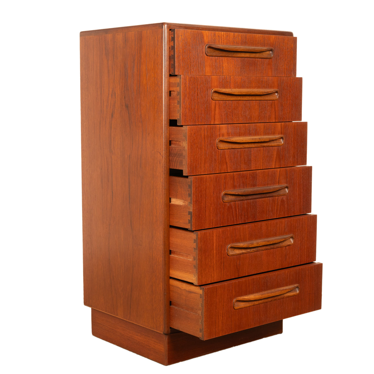 Mid Century Modern G Plan Teak Tall Dresser Chest of Six Drawers Fresco 1966