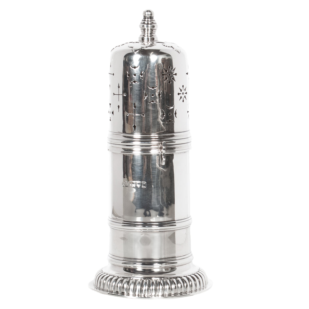 Antique English Sterling Silver Silver Sugar Shaker Caster Muffineer Elkington & Co London 1912