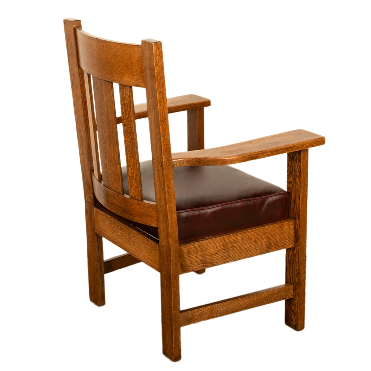 Antique Set 4 American Oak Arts & Crafts Mission Arm Chairs Stickley Oregon 1910