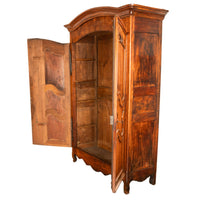 Antique 18th Century French Fruitwood Louis XV Provincial Armoire Wardrobe 1760
