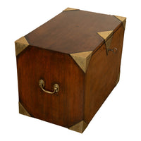 Antique 19th Century Oak Brass Campaign Chest Document Captain's Strong Box 1780