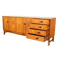 Original Danish Mid Century Modern Teak Credenza Sideboard Cabinet 6' Long 1960