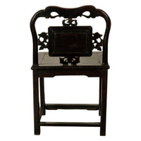Antique Chinese 19th C Qing Dynasty Inlaid Dreamstone Mother of Pearl Chair 1850