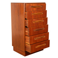 Mid Century Modern G Plan Teak Tall Dresser Chest of Six Drawers Fresco 1966