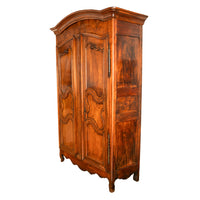 Antique 18th Century French Fruitwood Louis XV Provincial Armoire Wardrobe 1760