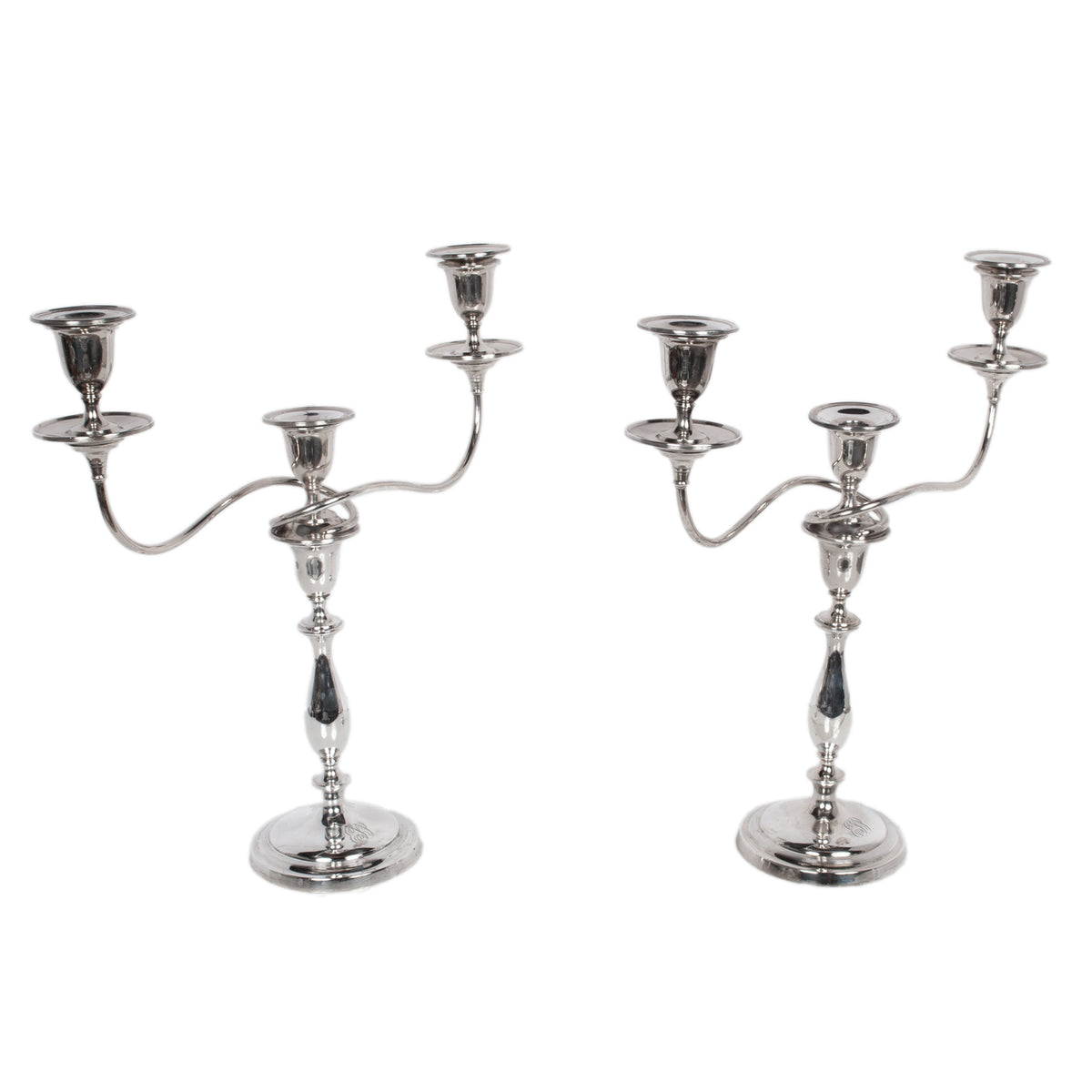 Antique Sterling Silver Set Six Candelarbra Candlesticks Ellis & Co London 1925