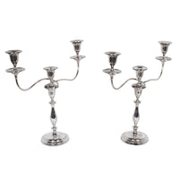Antique Sterling Silver Set Six Candelarbra Candlesticks Ellis & Co London 1925