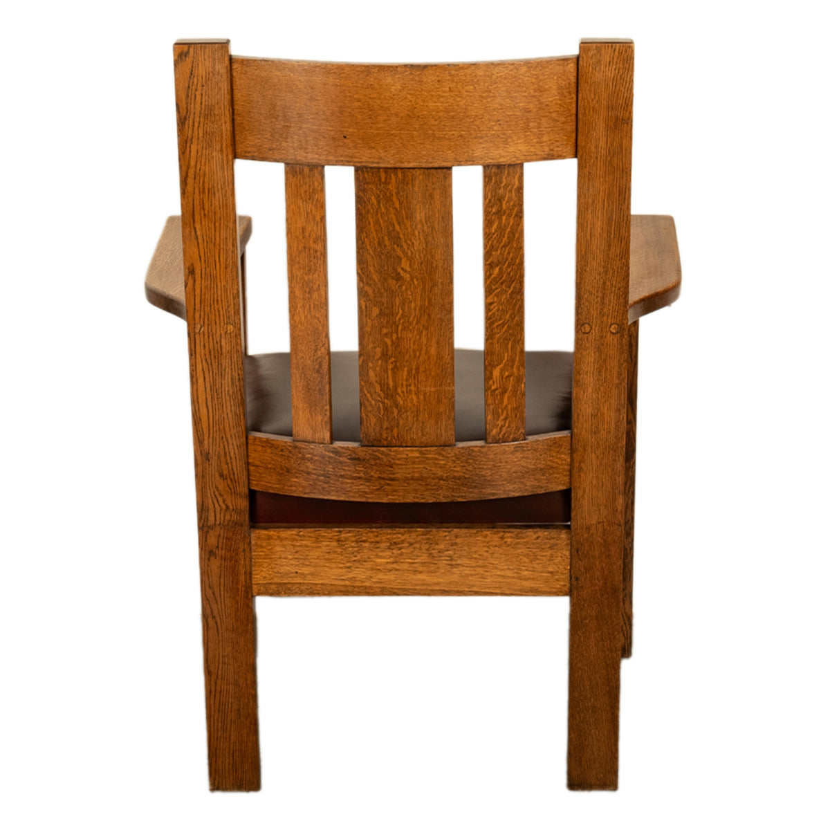 Antique Set 4 American Oak Arts & Crafts Mission Arm Chairs Stickley Oregon 1910