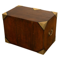 Antique 19th Century Oak Brass Campaign Chest Document Captain's Strong Box 1780