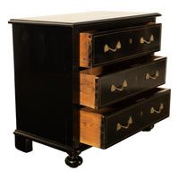 Antique Early 19th C Regency Ebonized Japanned Lacquered Pine Chest Drawers 1820