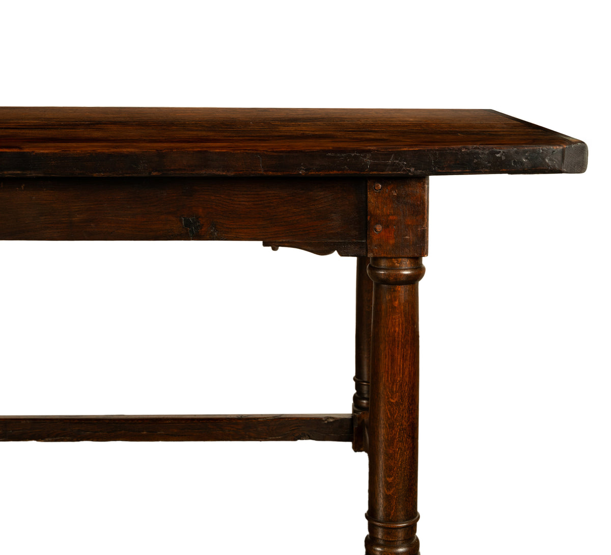 Antique 17th Century Charles I Jacobean 80" long Oak Refectory Dining Table 1630