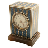 Antique Swiss Miniature Silver Gilt & Enamel Art Nouveau Carriage Clock 1910