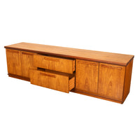 Vintage Mid Century Modern Danish Teak Credenza Sideboard Console Avalon 1960s