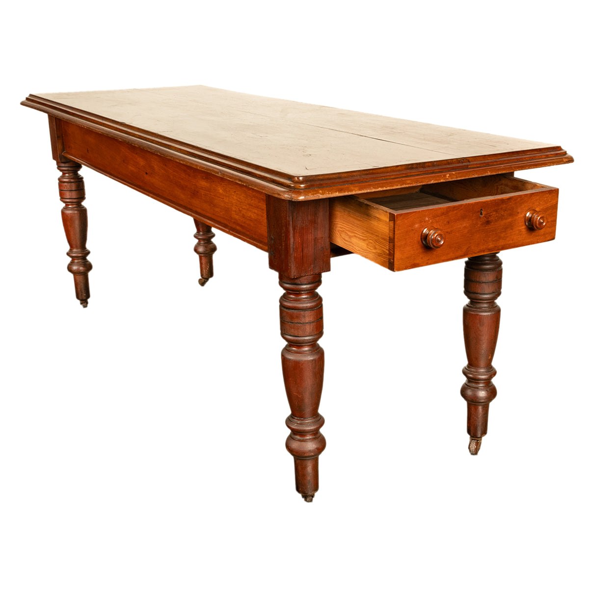 Antique 19th Century English Walnut Farm Country House Dining Refectory Table, circa 1860