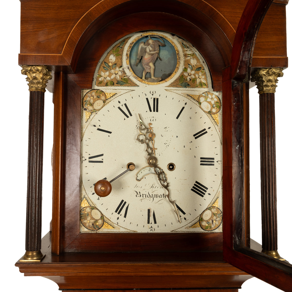 Antique 8 Day Tall Case Grandfather Clock Automaton Andrew Rich Bridgewater 1820