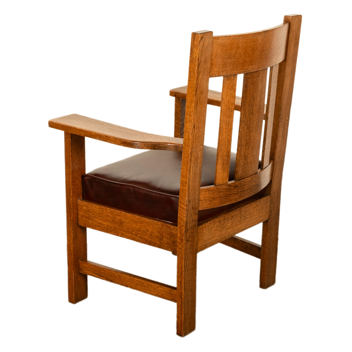 Antique Set 4 American Oak Arts & Crafts Mission Arm Chairs Stickley Oregon 1910