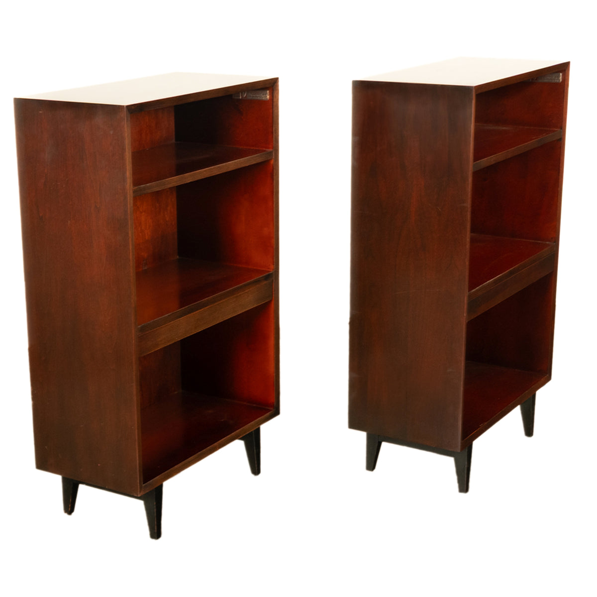 Pair American Modernist Walnut Nightstands George Nelson for Herman Miller 1955