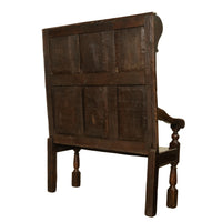 Antique Jacobean 17th Century Oak Settle Bench Shakespeare Ann Hathaway 1610
