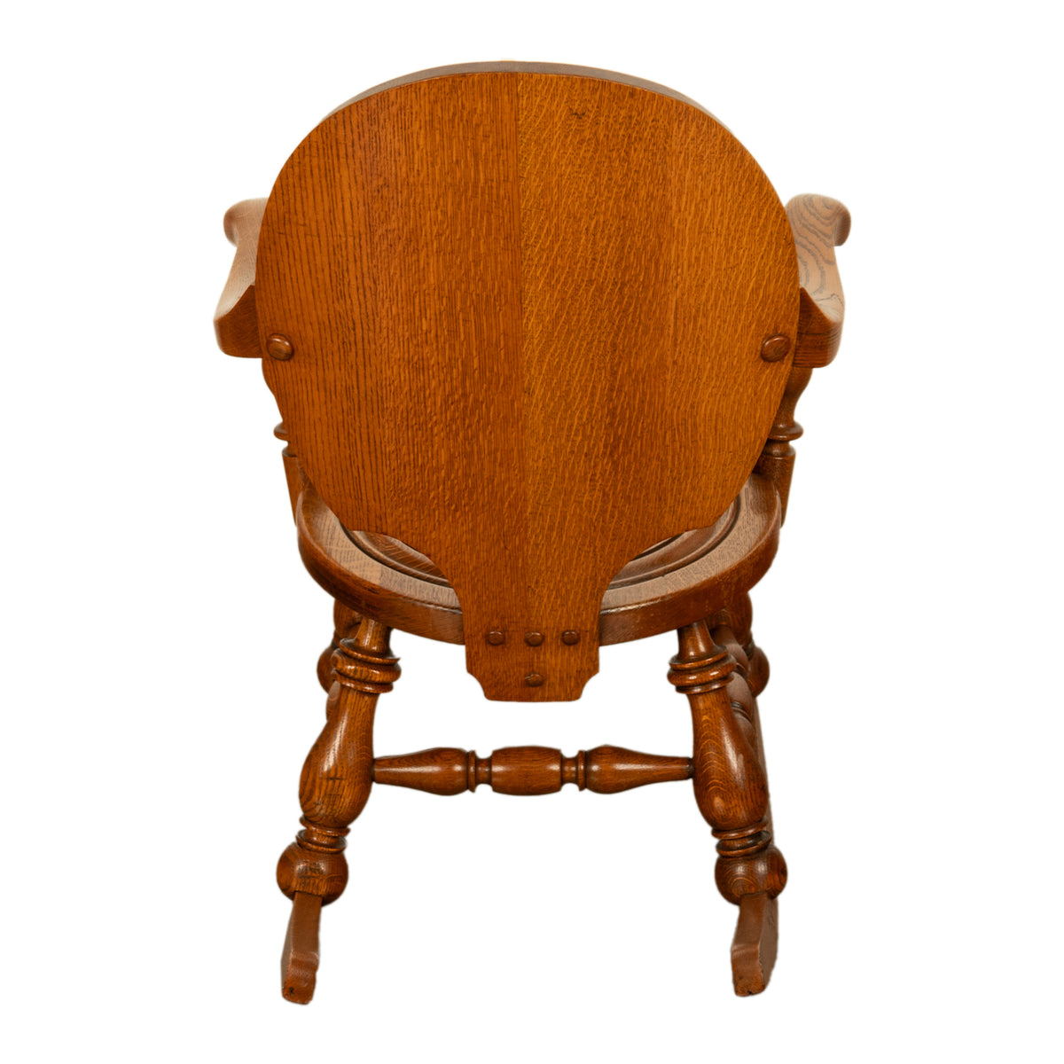 Antique American George Arndt Arts Crafts Oak Ben Franklin Rocking Chair NY 1900