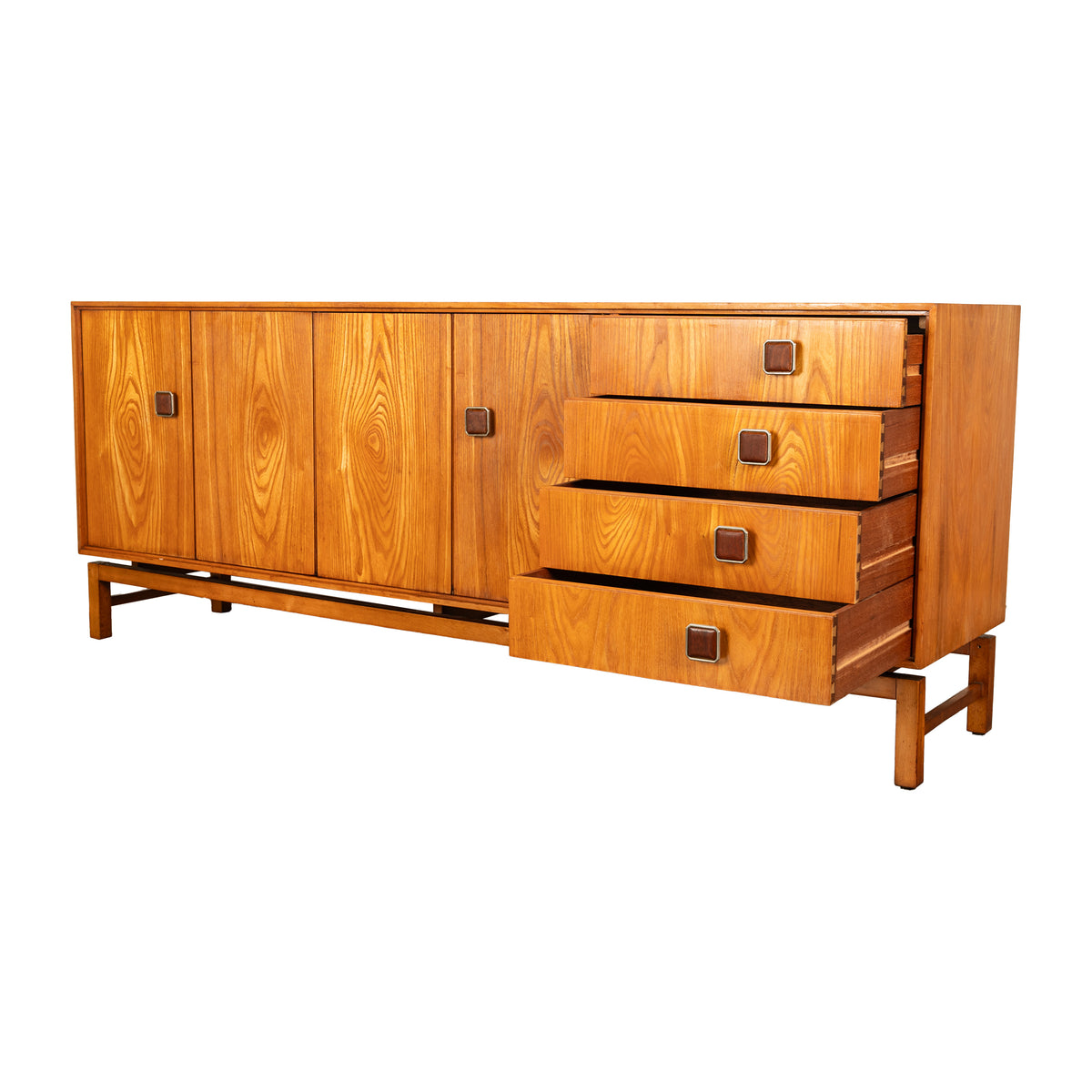 Original Danish Mid Century Modern Teak Credenza Sideboard Cabinet 6' Long 1960