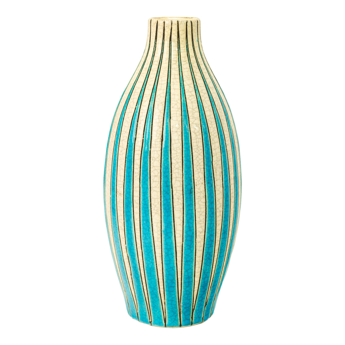 Antique Art Deco Belgian Pottery Vase Maurice Dufrene Boch Freres Keramis 1922