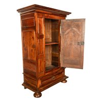 Antique 18th Century French Louis XIV Lyonaise Walnut Armoire Bonnetiere 1710