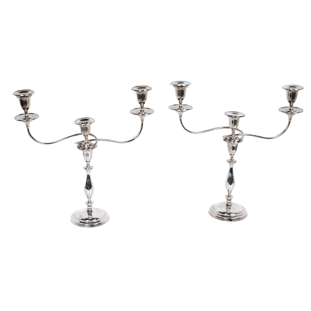 Antique Sterling Silver Set Six Candelarbra Candlesticks Ellis & Co London 1925