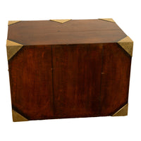 Antique 19th Century Oak Brass Campaign Chest Document Captain's Strong Box 1780