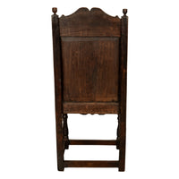 Antique 18th English Century Georgian Carved Oak Wainscot Chair Yorkshire 1720