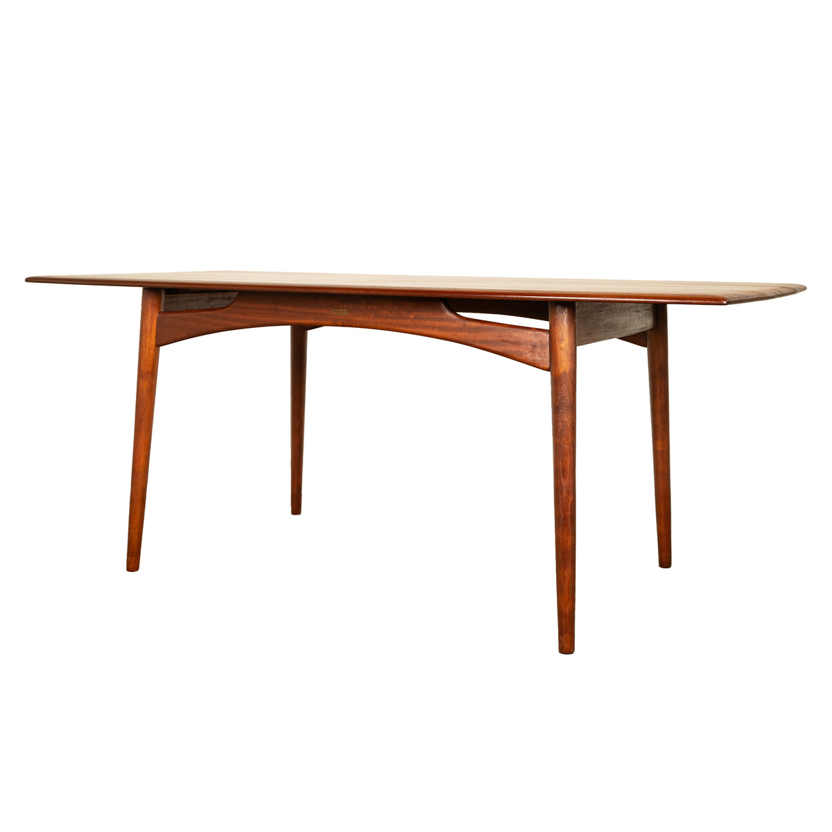 Mid Century Modern Danish Style Solid Teak Afromosia 8 Seat Dining Table 1960