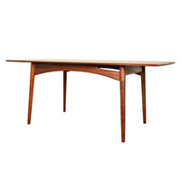 Mid Century Modern Danish Style Solid Teak Afromosia 8 Seat Dining Table 1960