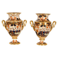 Pair Large Antique Georgian Regency Coalport Imari Pattern Porcelain Fruit Coolers Ice Pails 1810