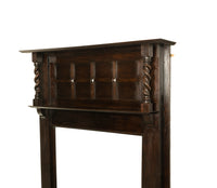 Antique American Craftsman Mission Oak Barley Twist Column Fireplace Mantel 1900