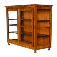 Antique Austrian Biedermeier Walnut Vitrine Table Top Display Collectors Cabinet