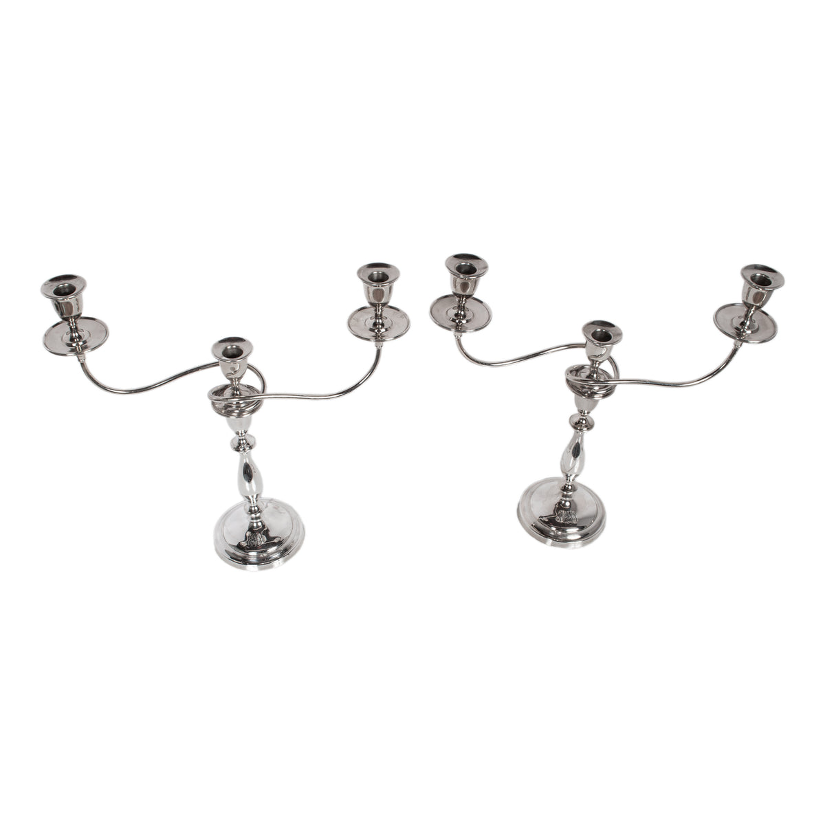 Antique Sterling Silver Set Six Candelarbra Candlesticks Ellis & Co London 1925