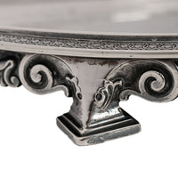 Antique Engraved Sterling Silver Tiffany & Co Footed Salver Tray New York 1870