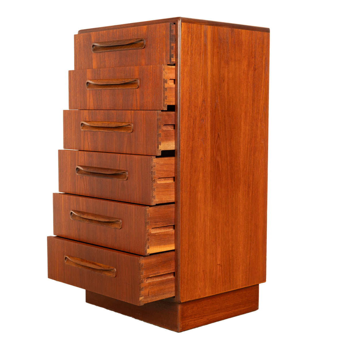 Mid Century Modern G Plan Teak Tall Dresser Chest of Six Drawers Fresco 1966