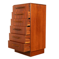 Mid Century Modern G Plan Teak Tall Dresser Chest of Six Drawers Fresco 1966