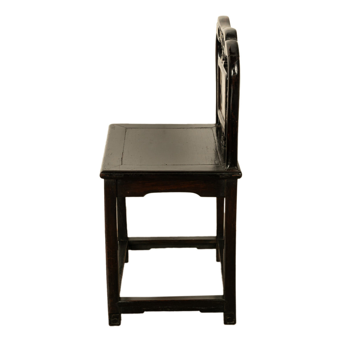 Antique Chinese 19th C Qing Dynasty Inlaid Dreamstone Mother of Pearl Chair 1850