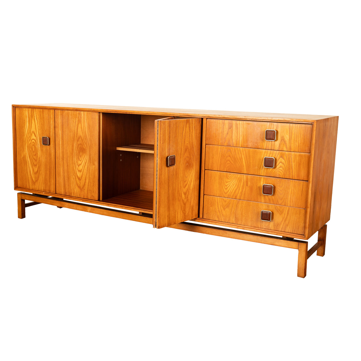Original Danish Mid Century Modern Teak Credenza Sideboard Cabinet 6' Long 1960