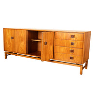 Original Danish Mid Century Modern Teak Credenza Sideboard Cabinet 6' Long 1960