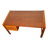 Mid Century Modern Danish Teak Desk Skovby Møbelfabrik 55" Wide Signed 1970
