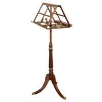 Antique Georgian Brass-Mounted Candle Sconces Mahogany Duet Music Stand 1790