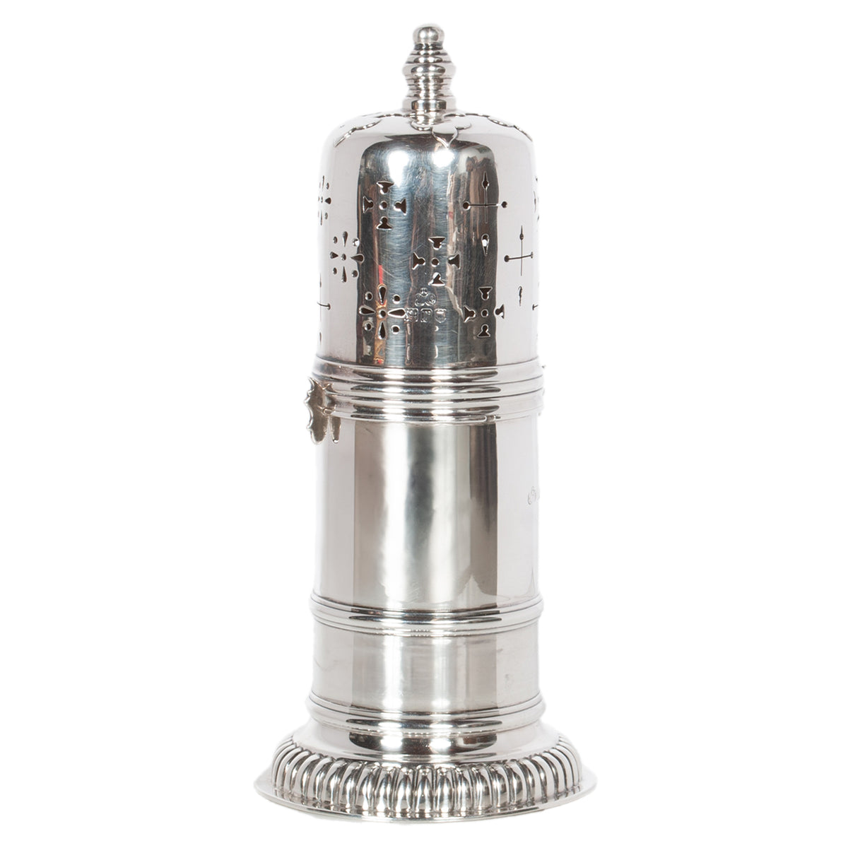 Antique English Sterling Silver Silver Sugar Shaker Caster Muffineer Elkington & Co London 1912