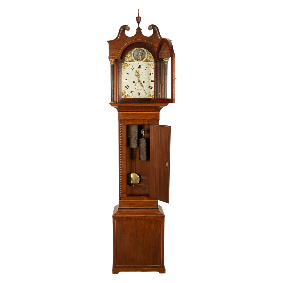 Antique 8 Day Tall Case Grandfather Clock Automaton Andrew Rich Bridgewater 1820