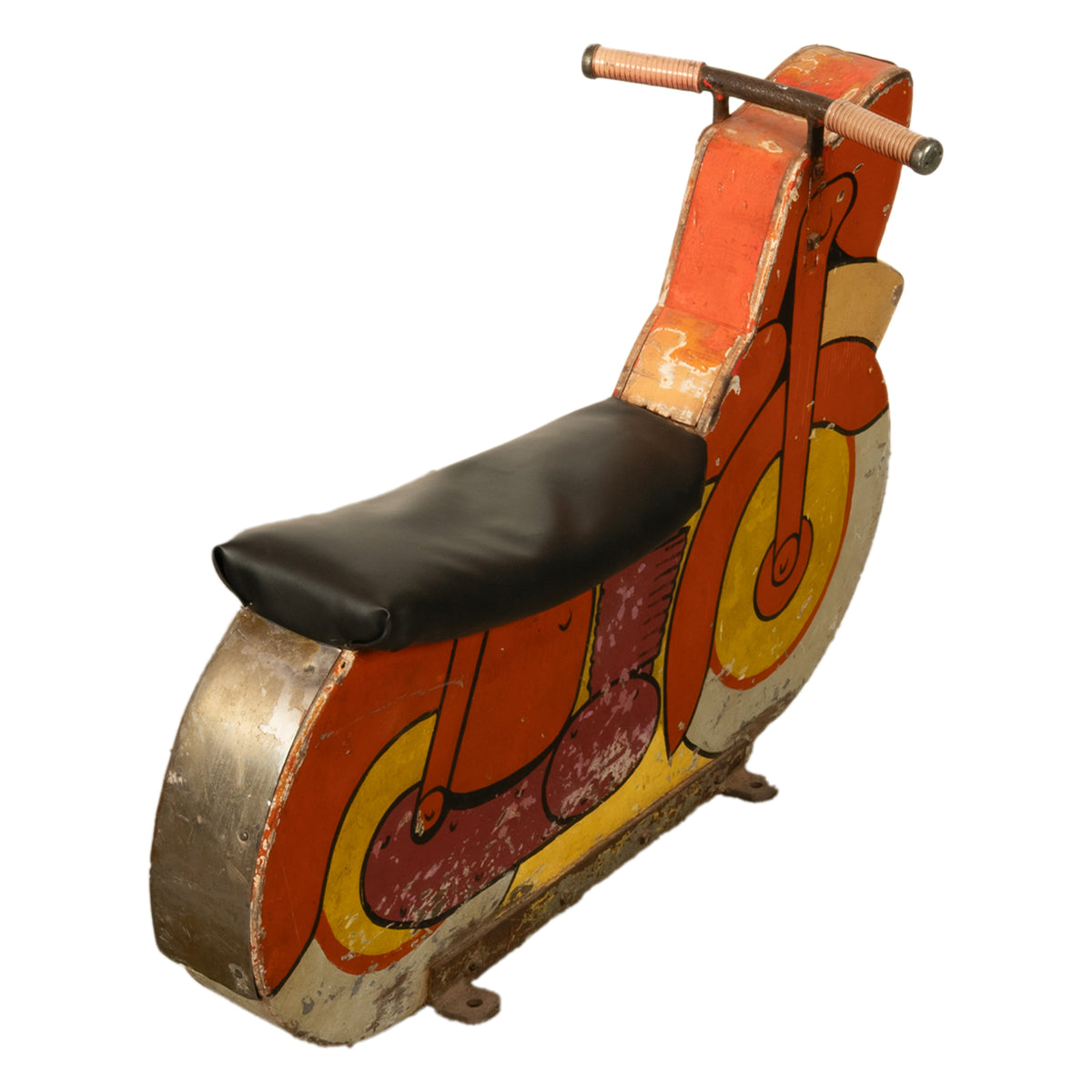 Antique American Amusement Park Motorcycle Painted Carousel Carnival Ride 1940s