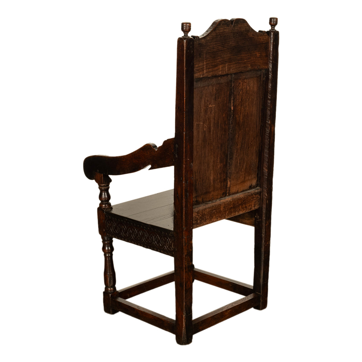 Antique 18th English Century Georgian Carved Oak Wainscot Chair Yorkshire 1720
