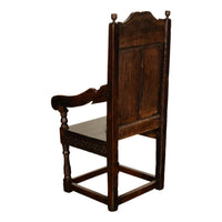 Antique 18th English Century Georgian Carved Oak Wainscot Chair Yorkshire 1720